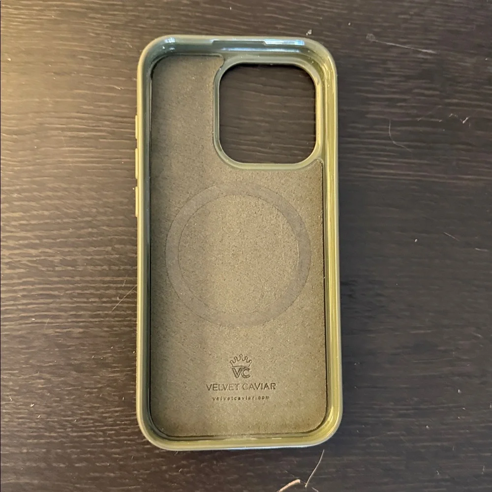 iPhone 15 Pro Velvet Caviar Sage Leopard Phone Case